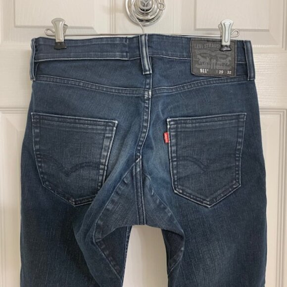 Men's LEVI'S 511 29x32 Skinny Slim Blue Black Jeans - Picture 6 of 9